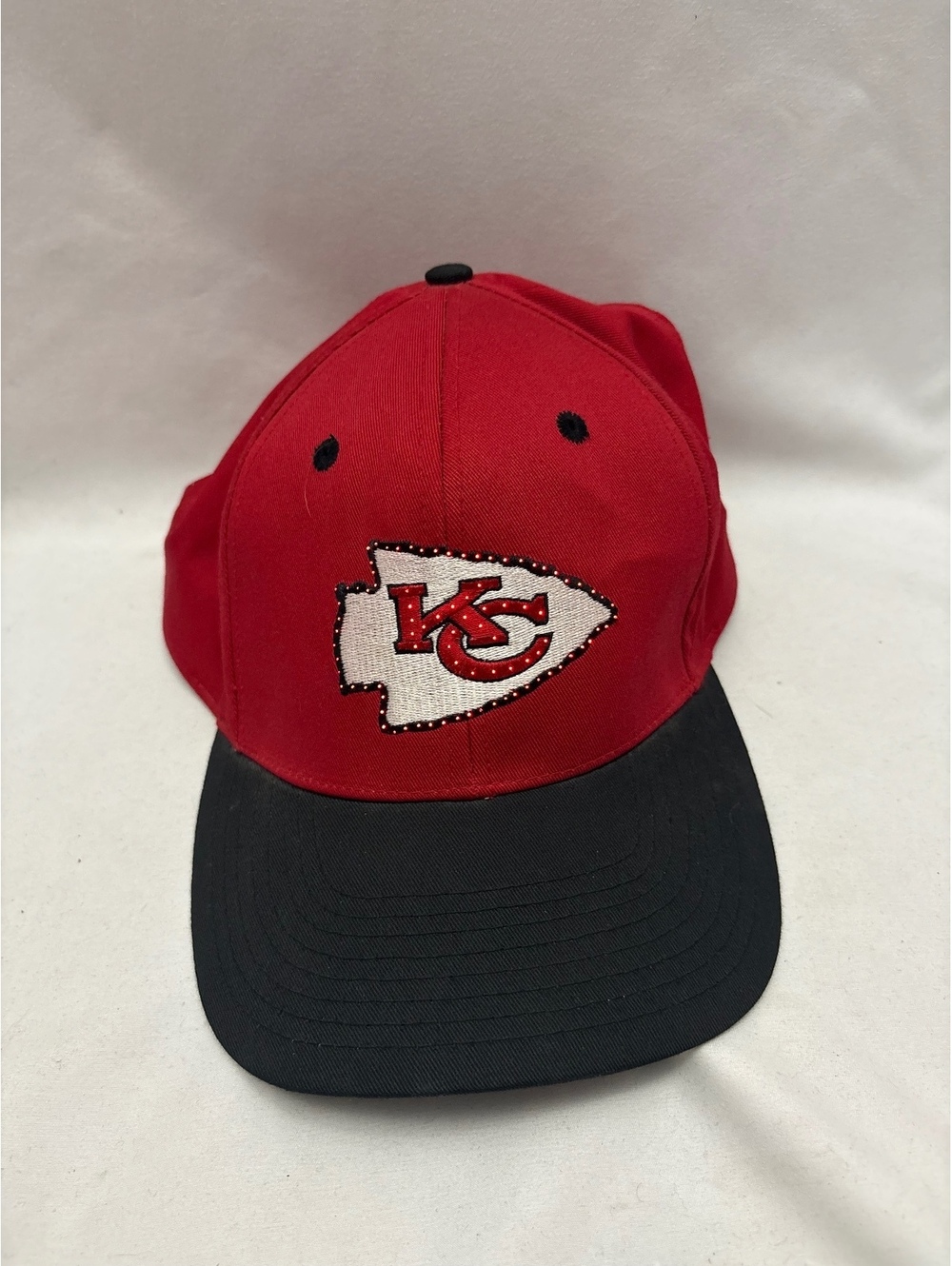 Vintage Logo 7 Light Up Kansas City Chiefs Red and Black Snapback Hat NFL AFC